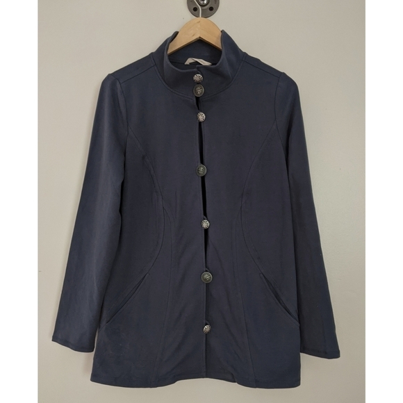Soft Surroundings Della Slate Blue Button Jacket - Picture 1 of 9